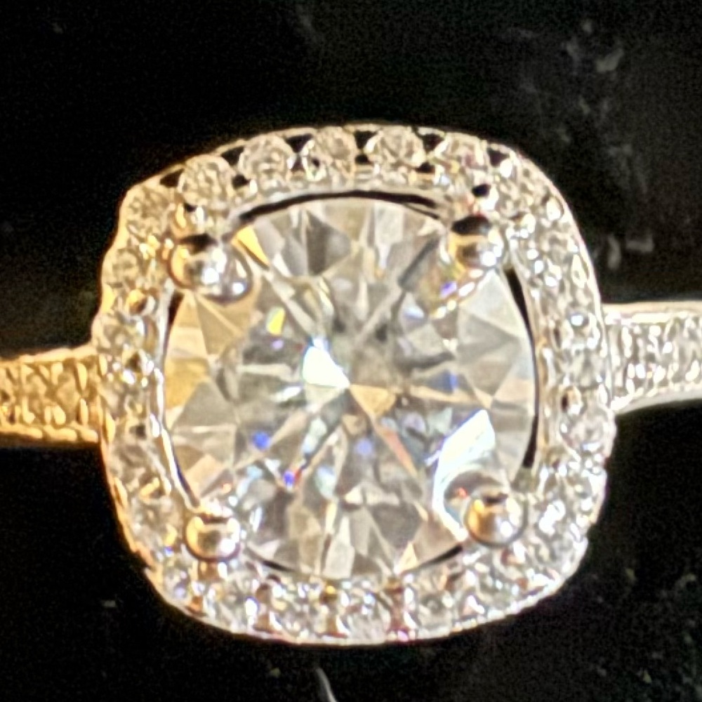 Elegant Moissanite and .925 Sterling Silver adjustable Women's Ring